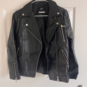 BDG Black Leather Biker Jacket